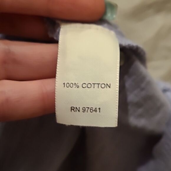 J jill long light blue cotton button down cardigan with pockets size small - Picture 6 of 8